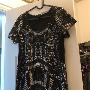 Print T cotton knit dress Size L (runs small )